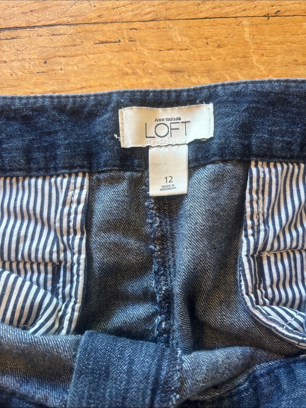 LOFT Dark Blue Denim Jean Shorts - Picture 2 of 6